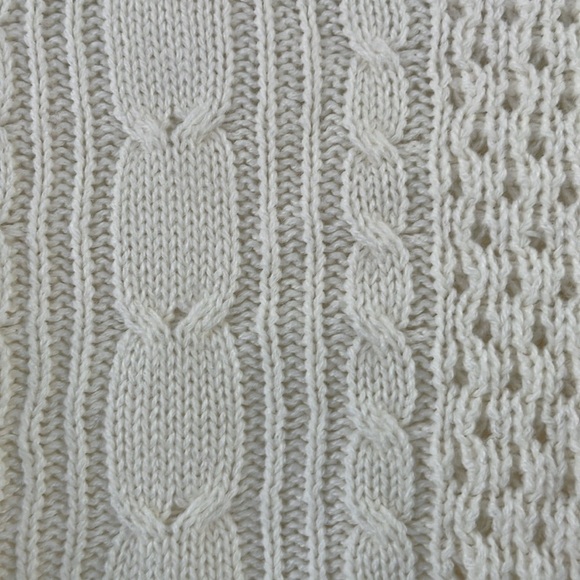 Wet Seal Ambiance Off-White Cable Knit High Low Sweater Small - Picture 4 of 7